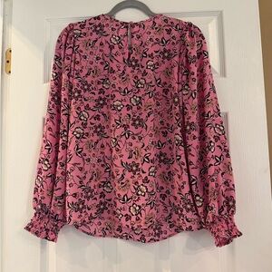 Ann Taylor Pink Floral Blouse